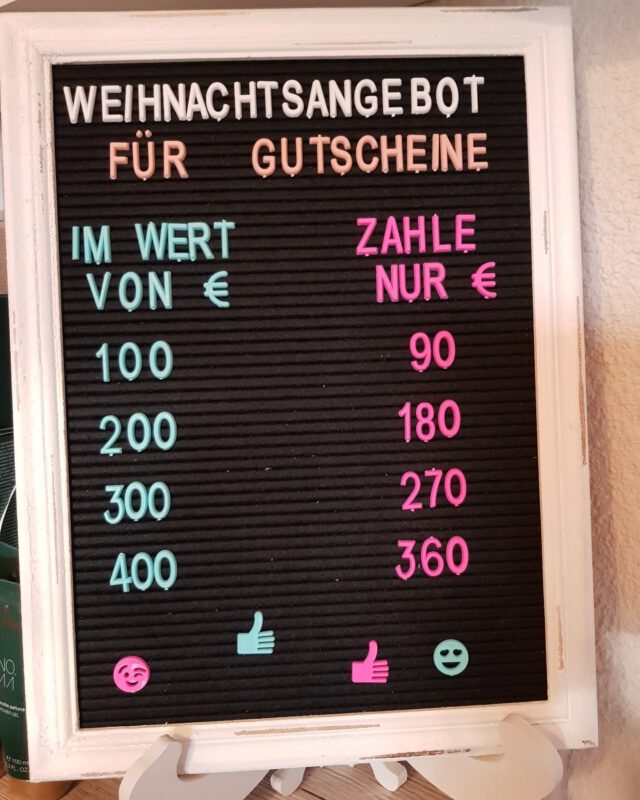 Sichert euch noch einen Gutschein von unserem tollen Weihnachtsangebot!🎄🎅